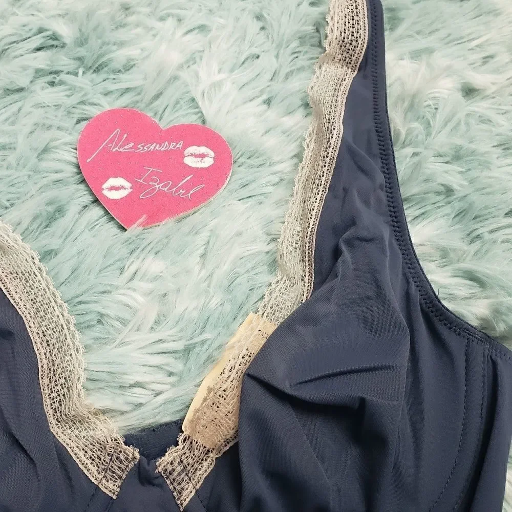 Victoria's Secret Gray Lace Trim Unlined Demi Bra